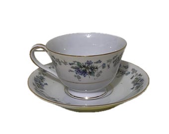 Vintage Noritake Japan Tea Cup and Saucer – Pattern 3054 “Violetten”