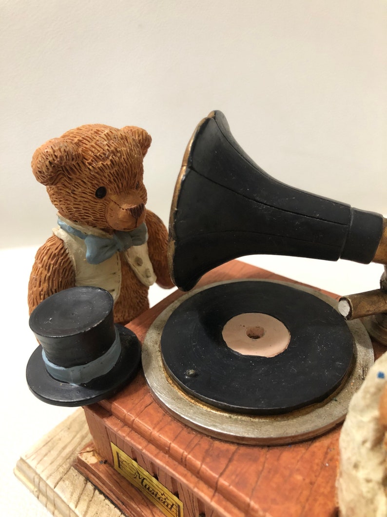 90s Vintage the Brownstone Teddy Bears Music Box/ Musicbox Playing True
