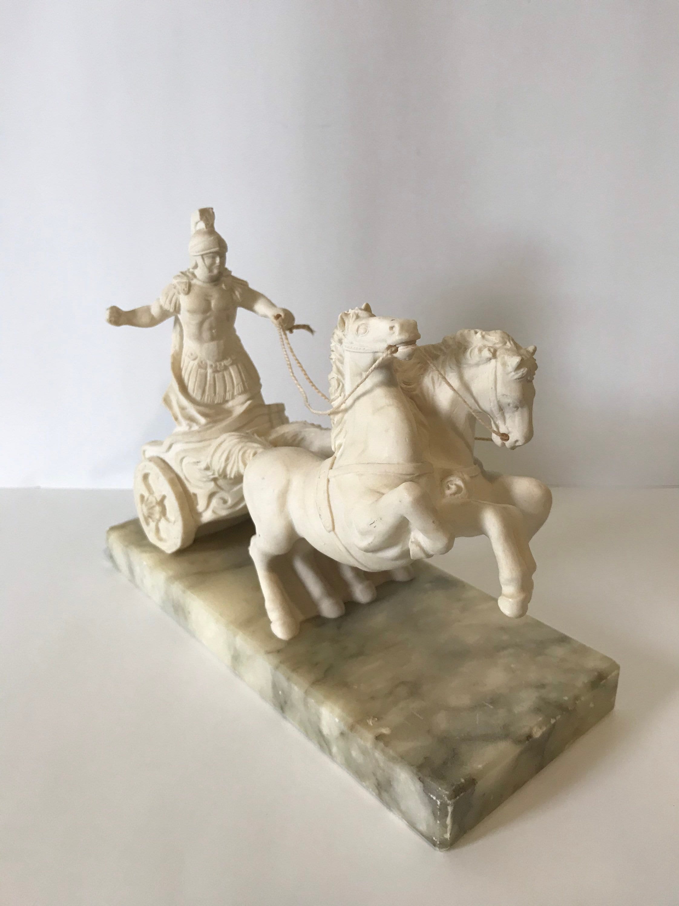 Vintage 70s Italian Marble Roman Chariot Sculpture - Etsy 日本