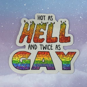Het som helvetet glitter vinyl pride klistermärke