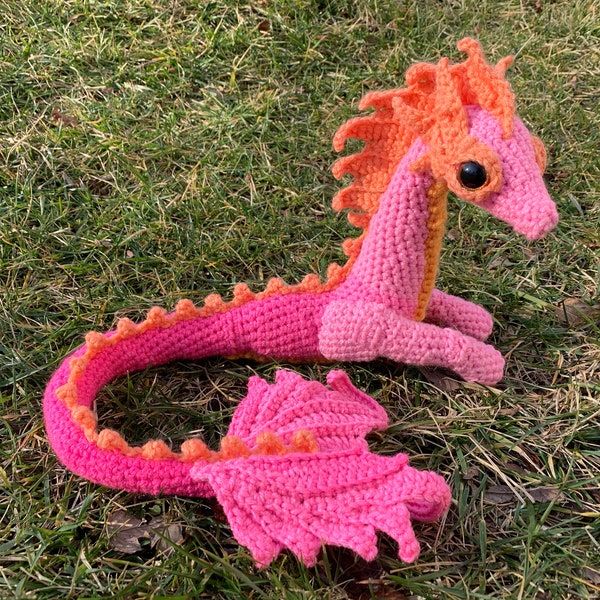 Tropical Sunset Sea Dragon Amigurumi Plush