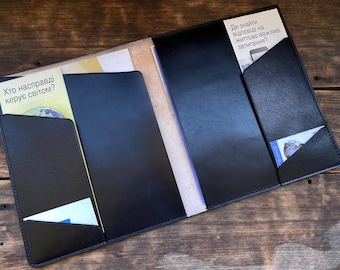 Elegant JW Ministry Organizer: Genuine Leather Tract and Magazine Holder