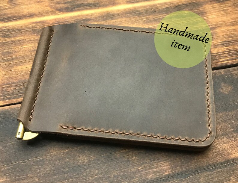 Distressed Money Clip Wallet Front Pocket Wallet With Money Clip Leather Money Clip Mens Money Clip Wallet Minimalist Money Clip Wallet - 