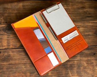 JW Gift – Handmade Leather Tract Holder with Notepad and Pen Loop for Field Service