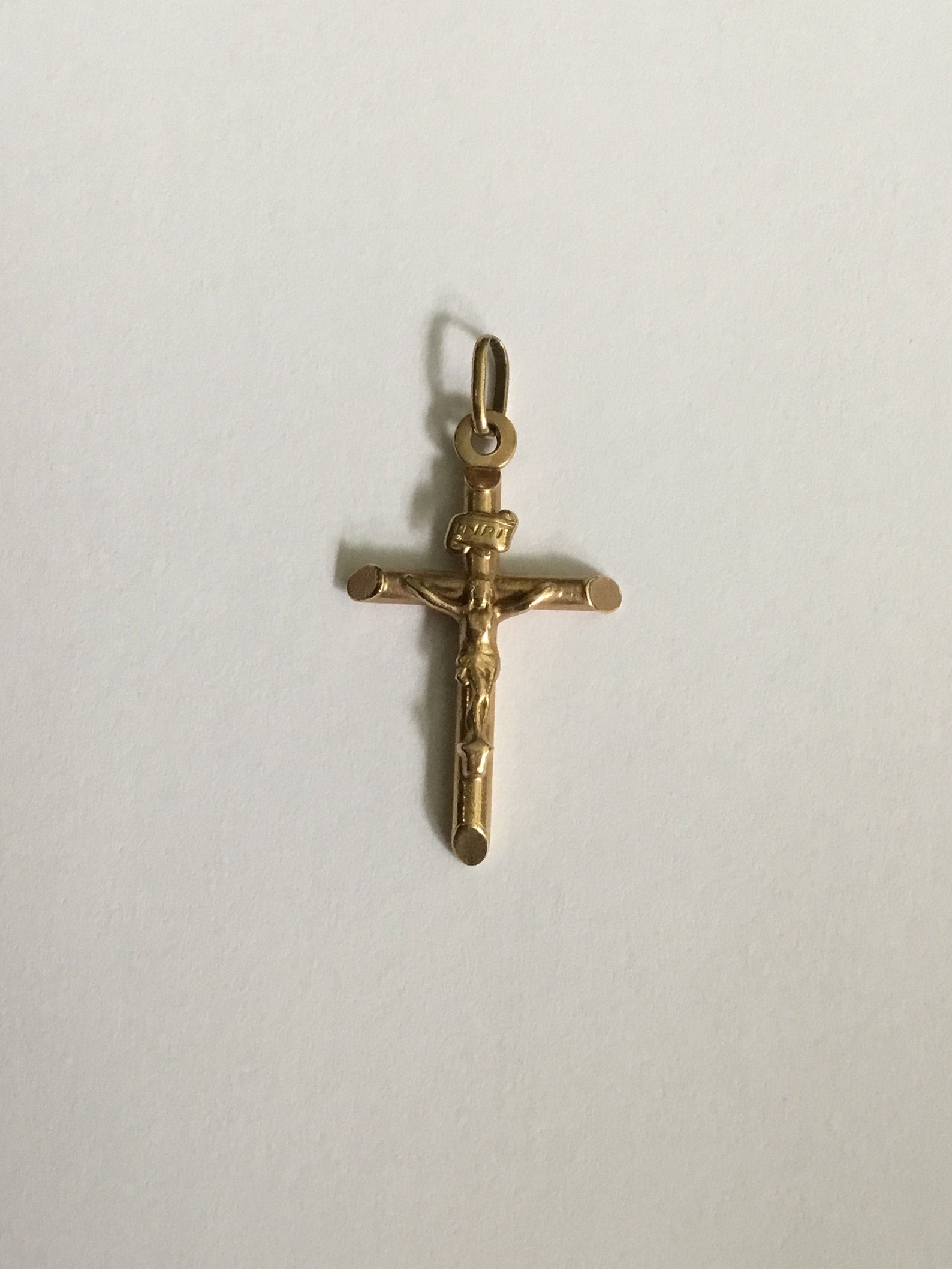 Vintage 10 Karat Gold Jesus Cross Pendant | Etsy
