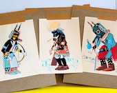 Kachina Sand Screenprints handmade vintage signed S Native American Indian Art Ranch decor lovely spirit doll pictures