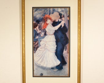 Dance at Bougival 1990s Auguste Renoir Reproduction picture Gold gilded matting and gold gilt frame