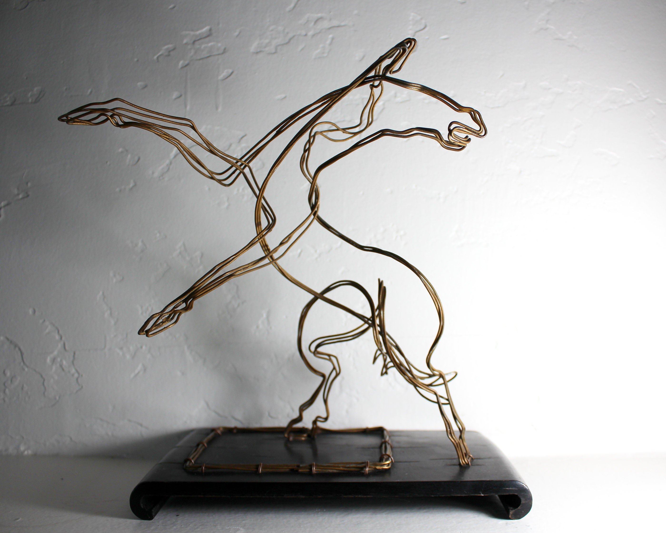 Mid Century Modern Horse Wire Art Stallion Figurative Sculpture