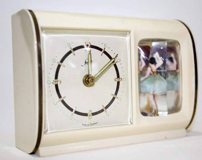 Vintage Dancing Ballerina Alarm Clock Mechanical Reuge Swiss Movement