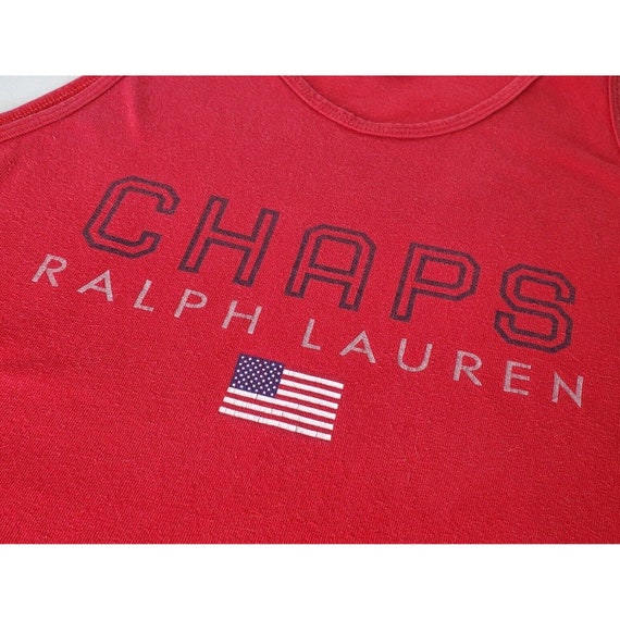 Vintage Chaps Ralph Lauren Tank Top Red Blue Amer… - image 4
