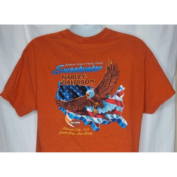 Harley Davidson San Diego California T Shirt Oran… - image 5