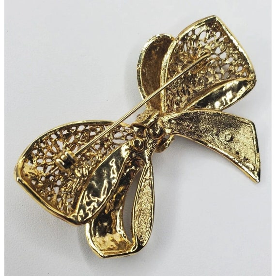 Vintage Japanese Designer Hanae Mori Bow Brooch H… - image 6