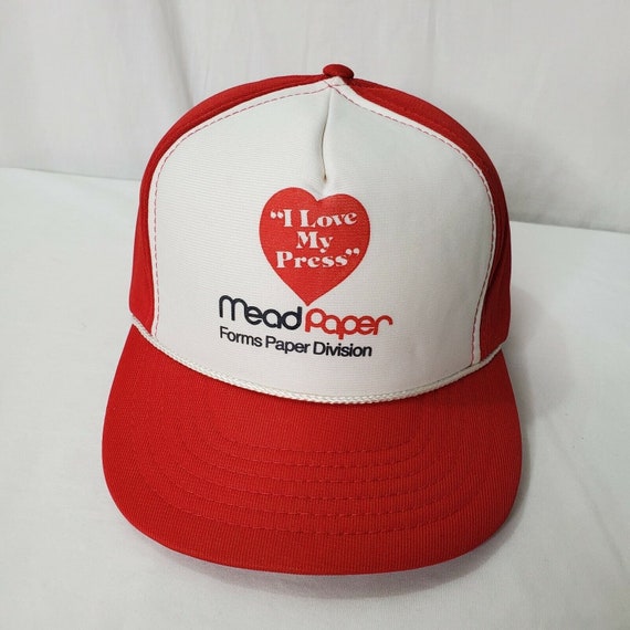 Vintage Mead Paper Snapback Employee Hat Forms Di… - image 10