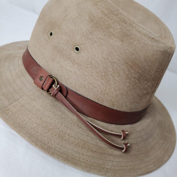 Vintage Schuman Sullivan Hat Fedora Leather Suede… - image 8