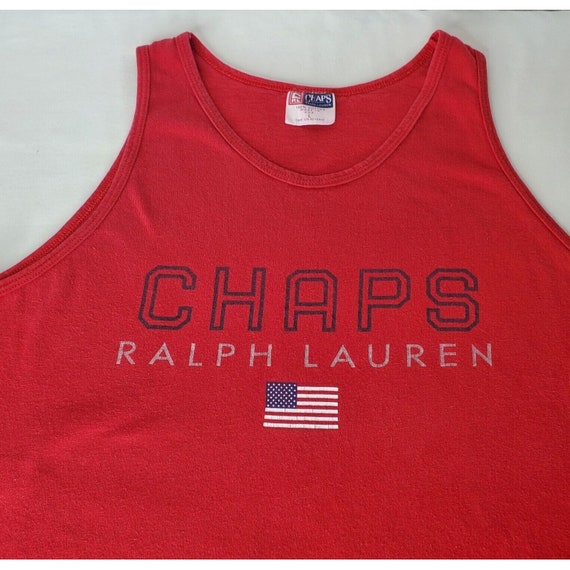Vintage Chaps Ralph Lauren Tank Top Red Blue Amer… - image 6
