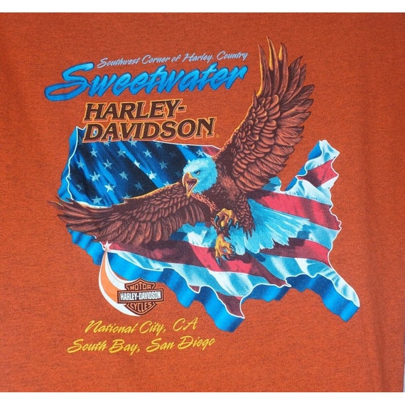 Harley Davidson San Diego California T Shirt Oran… - image 8