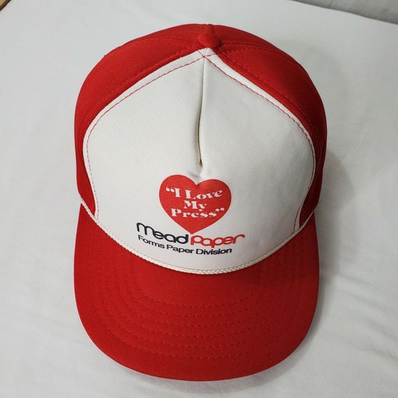 Vintage Mead Paper Snapback Employee Hat Forms Di… - image 6