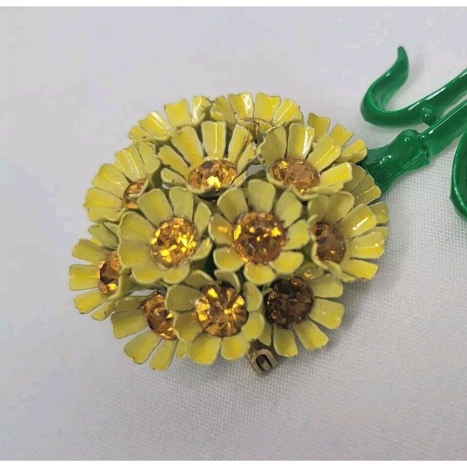 Broche Fleur Dorée Avec Pierre Ambrée Et Perles - Bijou Fantaisie Neuf Sans Emballage