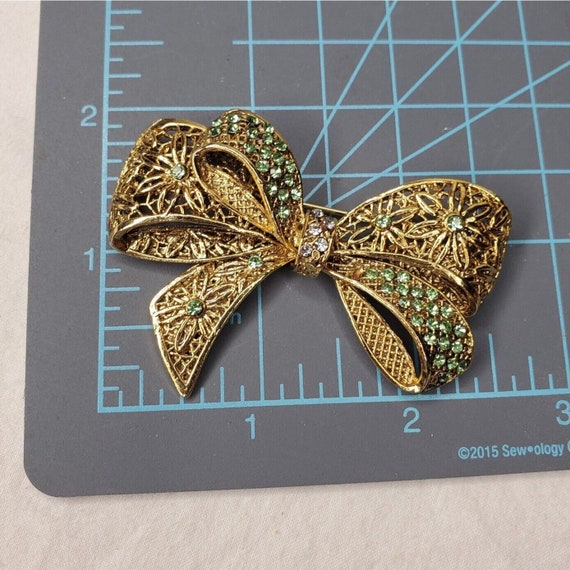 Vintage Japanese Designer Hanae Mori Bow Brooch H… - image 4