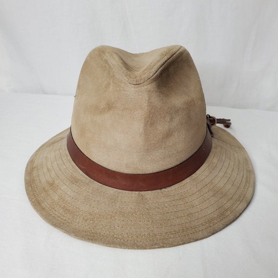 Vintage Schuman Sullivan Hat Fedora Leather Suede… - image 1