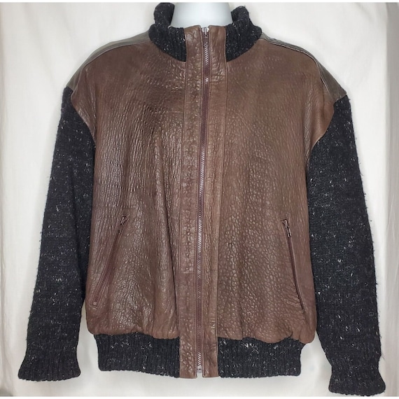 Vintage Yves Saint Laurent Leather Jacket 80s Bom… - image 1