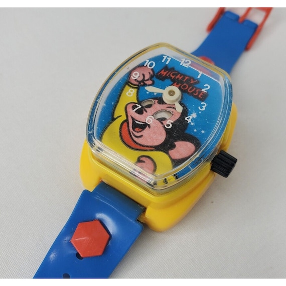 Vintage 80s Mighty Mouse Wrist Watch Animated Eyes