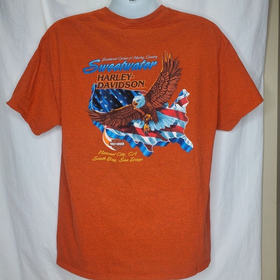 Harley Davidson San Diego California T Shirt Oran… - image 3