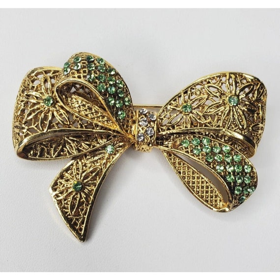 Vintage Japanese Designer Hanae Mori Bow Brooch H… - image 1