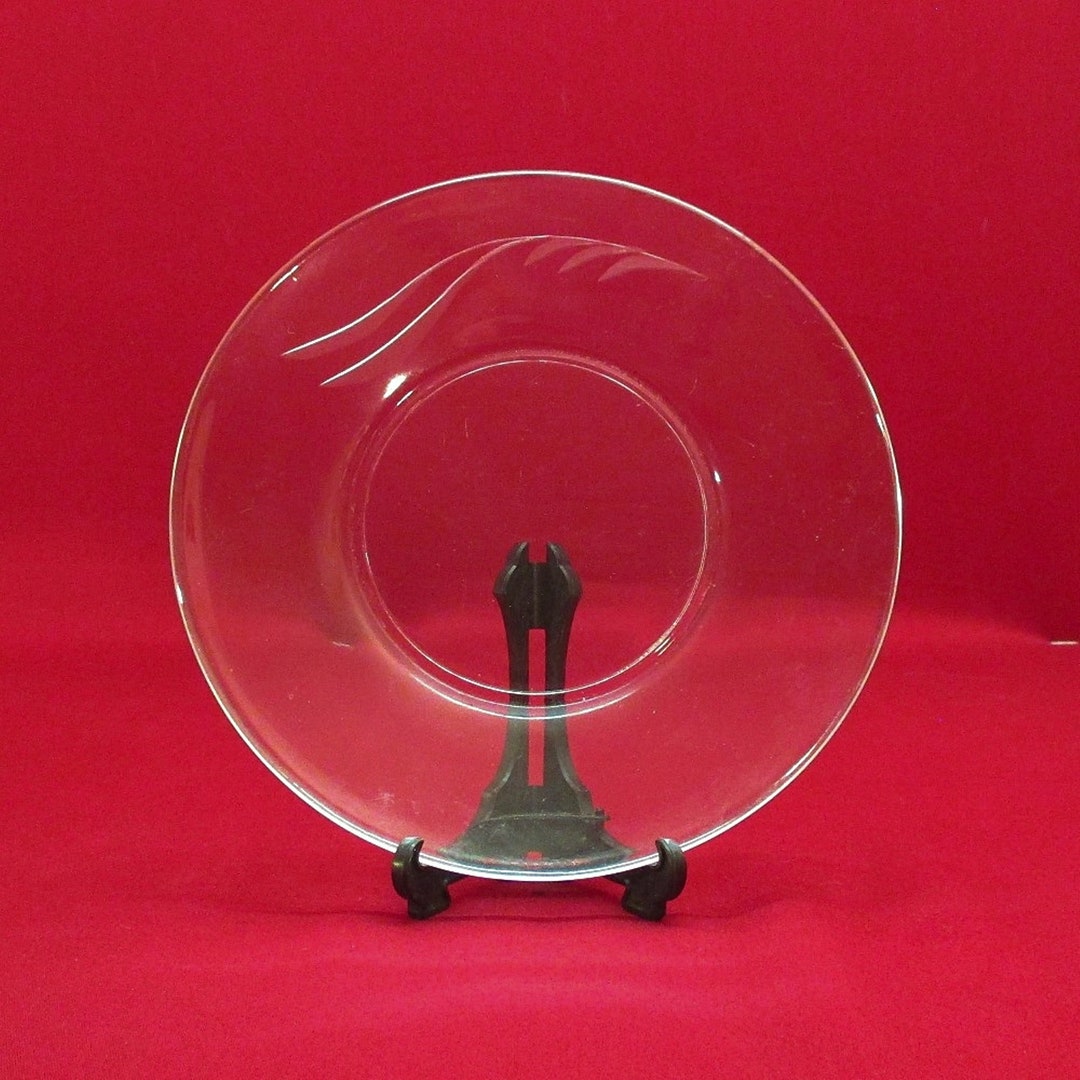 Cut Crystal Clear Glass Salad Plate Etsy