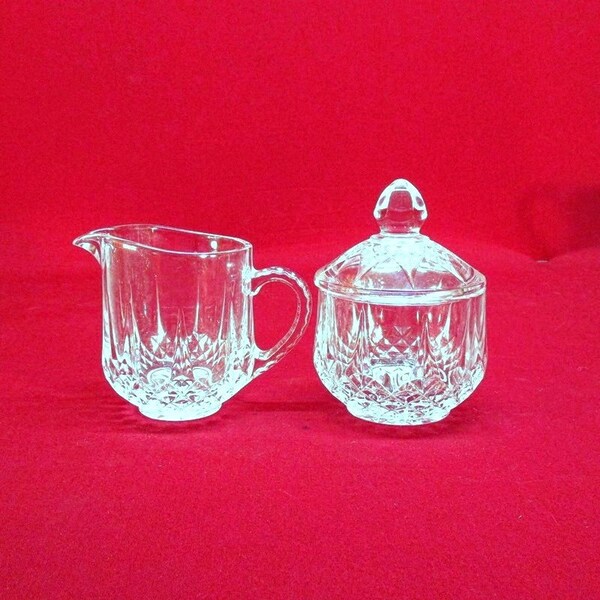 24% Lead Crystal Sugar Bowl & Creamer