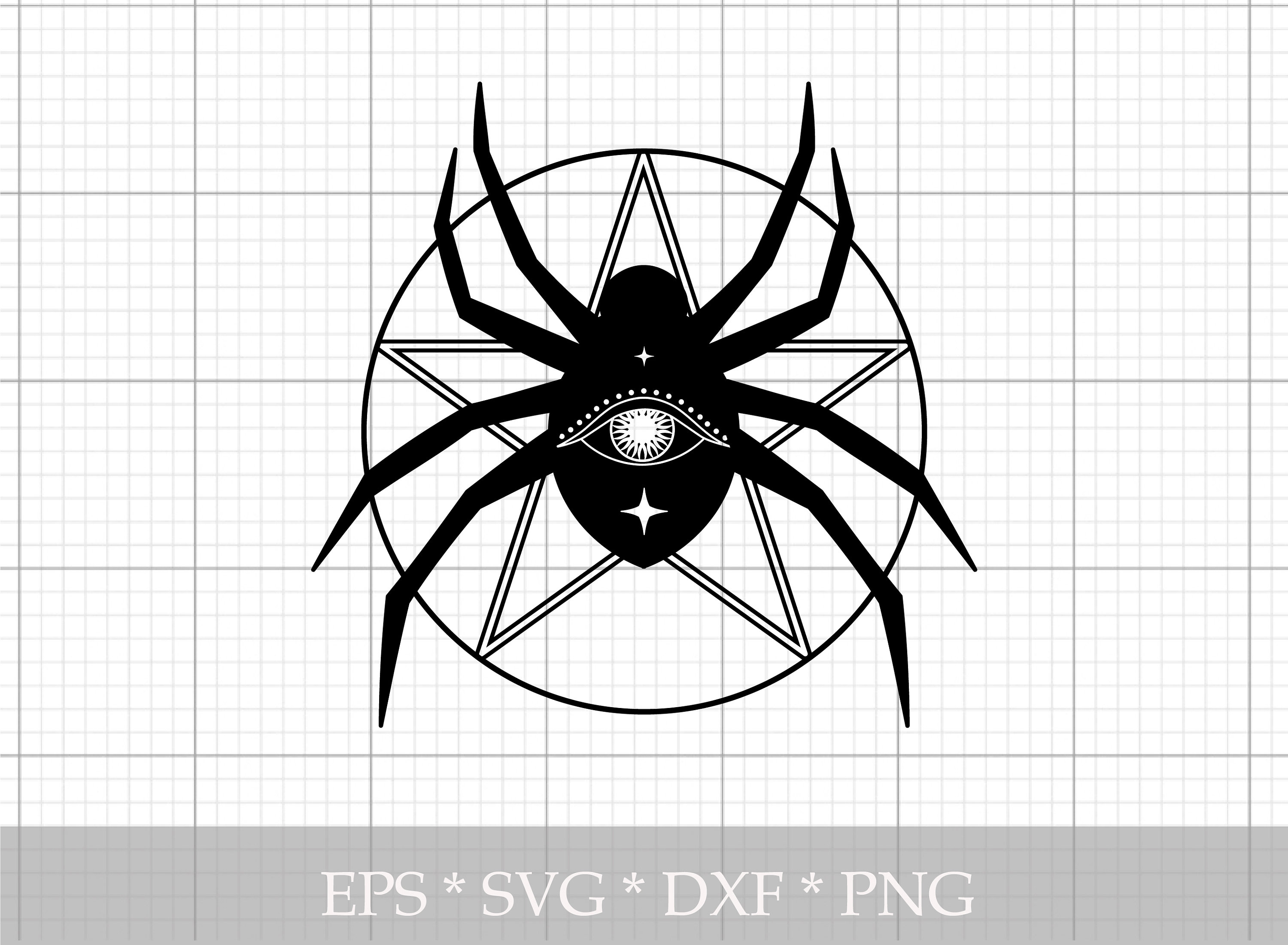 Spider svg pentagram pentacle svg eye svg moon svg svg | Etsy