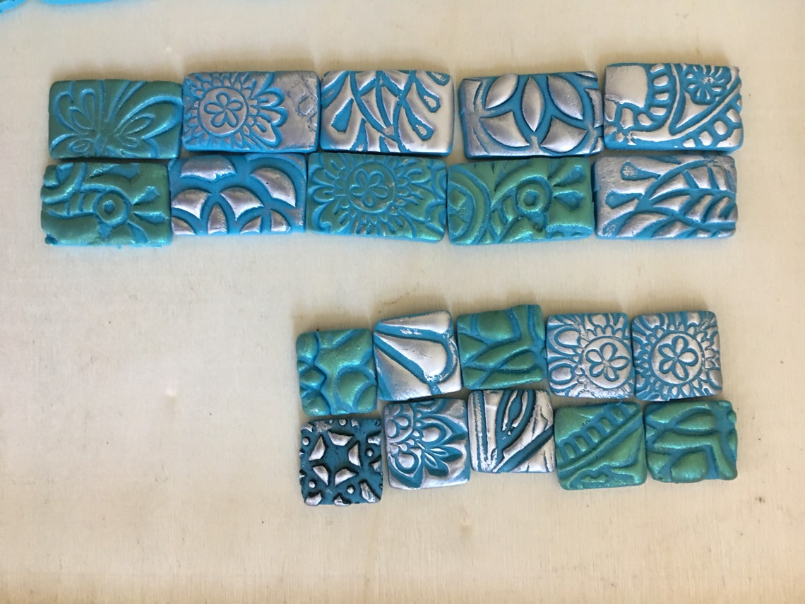 Polymer clay tiles set of 35 MADE TO ORDER Etsy