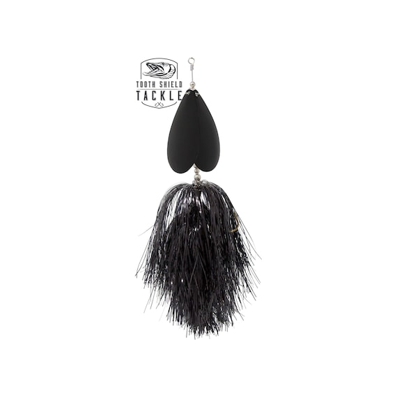 Black Tooth Shield Tackle Magnum Double 10 Musky Bucktail Muskie Lure Black
