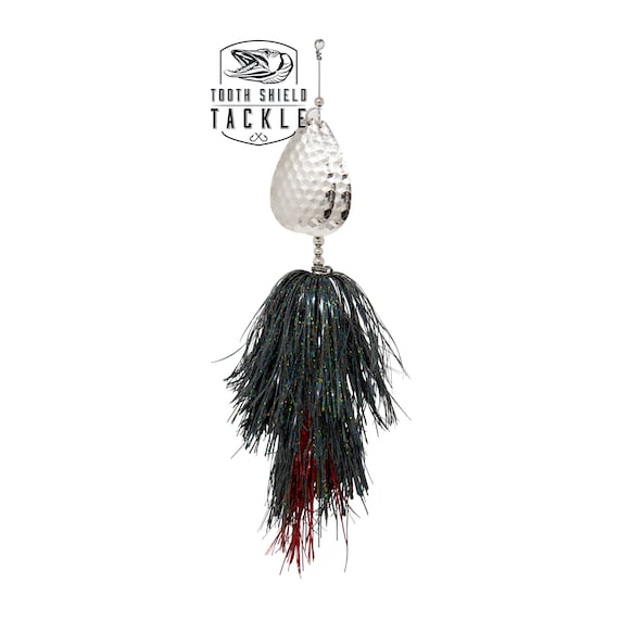 Black Tooth Shield Tackle Magnum Double 10 Musky Bucktail Muskie Lure Black