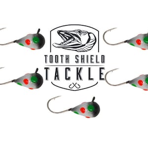 Tooth Shield Tackle UV Glow Tungsten Ice Fishing Jigs 5-Pack Crappie Perch Bluegill Panfish Jig 5mm (Burnt Wonderbread)
