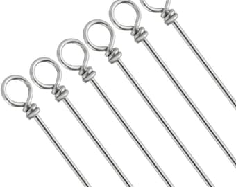 Tooth Shield Tackle .051 Looped Spinner Shafts Musky Bucktail Stainless Steel Wire Shafts Bucktail/Spinner Making Supplies (25 Pack)