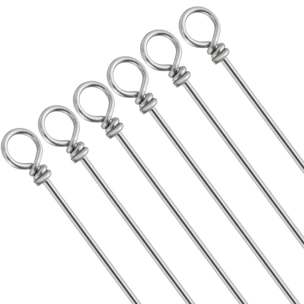 Tooth Shield Tackle .051 Looped Spinner Shafts Musky Bucktail Stainless Steel Wire Shafts Bucktail/Spinner Making Supplies (25 Pack)