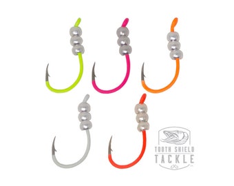 Tungsten Weighted Plummeting Tip-up / Dead stick Fluorescent Hooks / Silver Bead 5 Pack Assortment Tungsten Ice Jigs Walleye Jig Crappie Jig