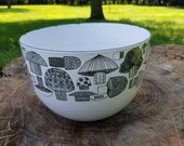 Mid Century Finel Mushroom Enameled Bowl Modernist Enamel Mid Century Art Mixing Bowl MCM Display Retro Kitchen Bowl Kaj Franck