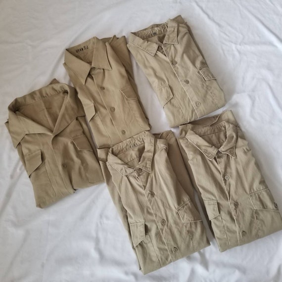 Vintage Lot of 5 USMC Shirt or Army Feild Shirts … - image 1