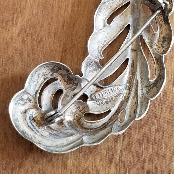 Art Deco Sterling Silver Peacock Brooch | Vintage… - image 7