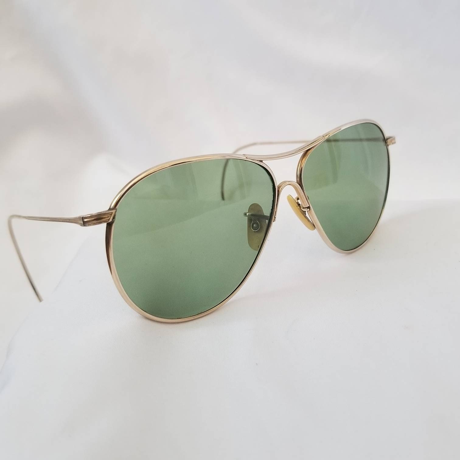Vintage American Optical Ful Vue Aviator Sunglasses 12KGF Frames 55mm Green  Lenses | B&L Ray Ban Aviator Glasses | AO Vintage Sunglasses