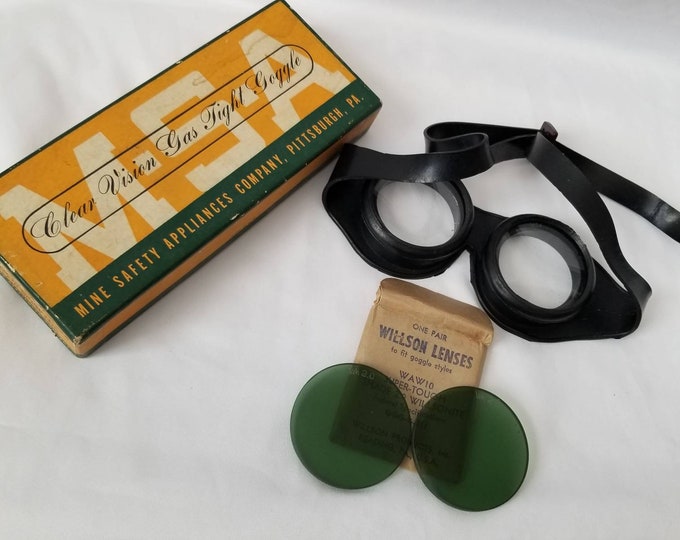 60’s Safety Glasses, Vtg Mans Safety Eyelgasses by MSA