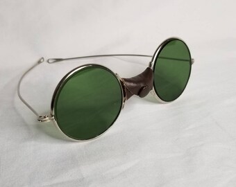 1940's Vintage American Optical Melters Calobar Dark Green Sunglasses | Motorcycle Glasses | Burning Man | American Optical Sunglasses