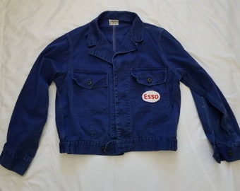 Vintage Small/Medium Esso Gas Station Mechanics Jacket | Retro Jacket | Grunge Jacket | Vintage Car Parts | Grease Monkey | Festival Jacket