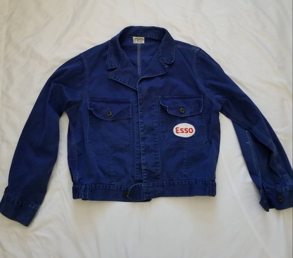 Vintage Small medium Esso Gas Station Mechanics Jacket Retro