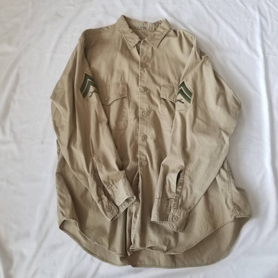 Vintage Lot of 5 USMC Shirt or Army Feild Shirts … - image 3