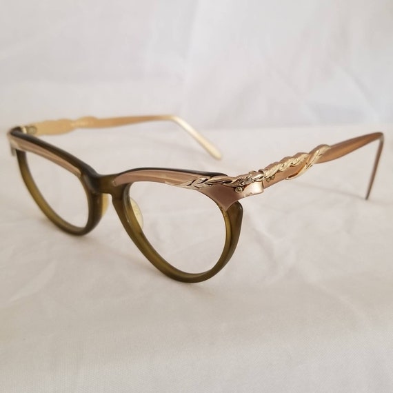 Vintage M/C Aluminum Temples Cat Eye Eyeglasses Frame… Gem