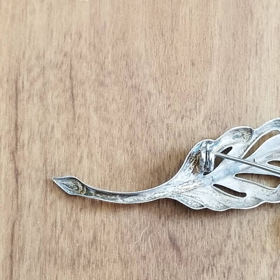 Art Deco Sterling Silver Peacock Brooch | Vintage… - image 5