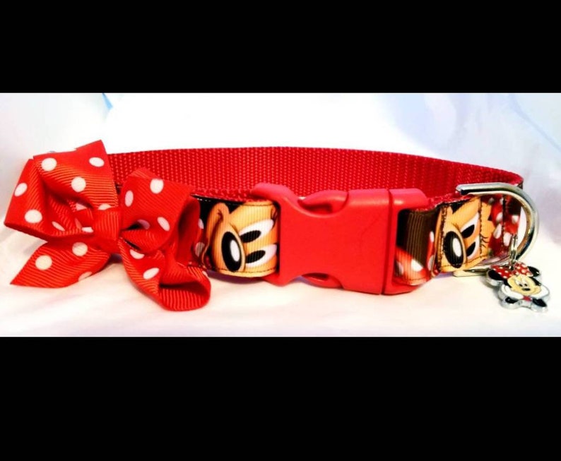 minnie mouse dog collar with bow